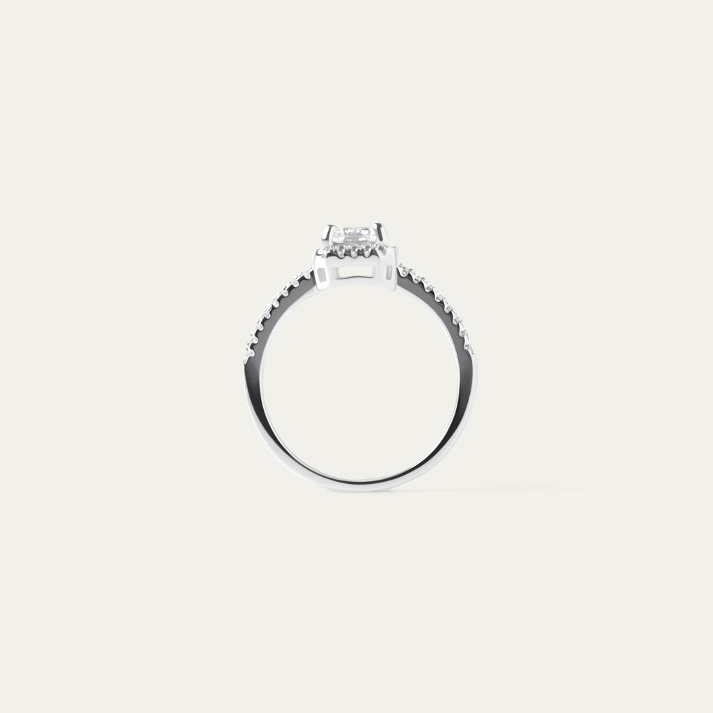 Emi 1.0ct Moissanite Ring (925 Sterling Silver, Size 8)